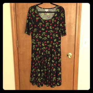 EUC XL LuLaRoe Nicole Dress w/ Ladybugs